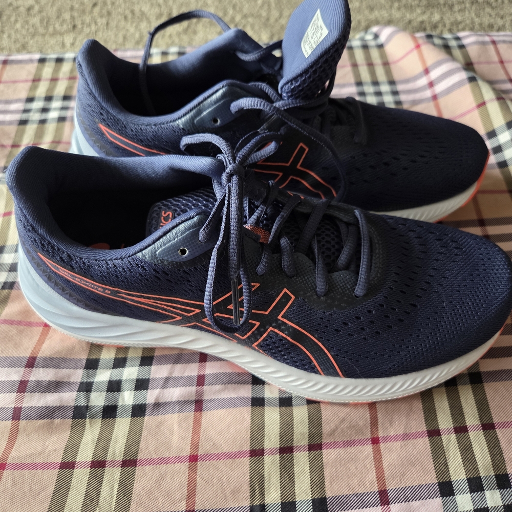 Asics Navy and Orange Athletic Shoes